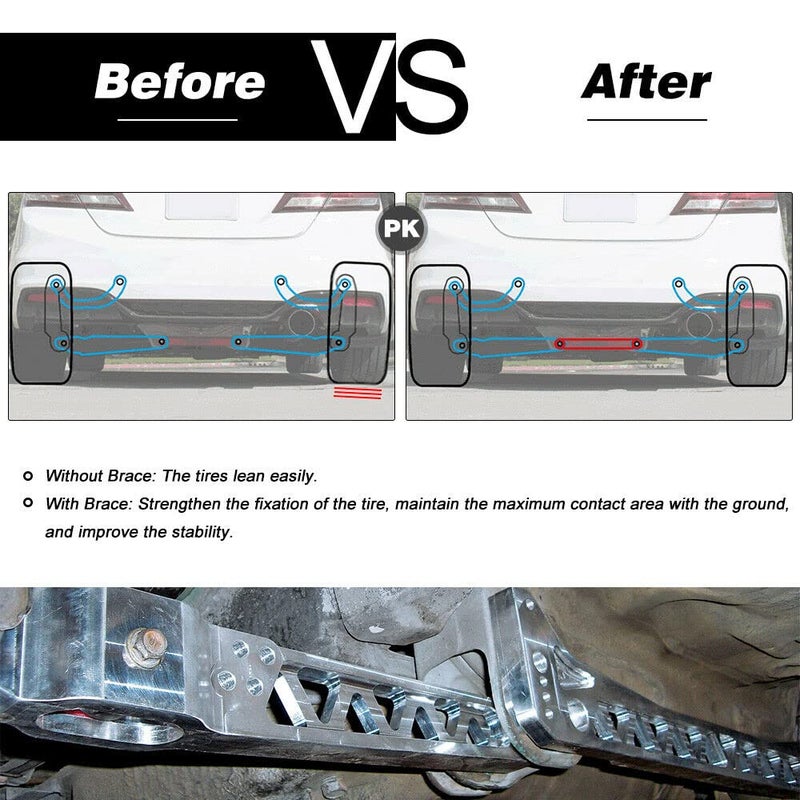 PQY Rear Lower Control Arm+Subframe Brace Compatible with Honda Civic EK LCA 96-00 - Image 5